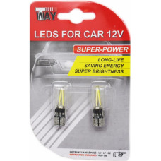 B2-9 Autospuldzes LED kvēldiegs T10, 12V, baltas, 2gab