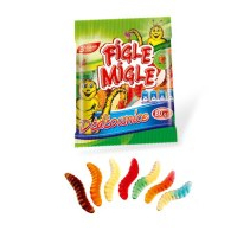 Želejkonfektes FIGLE MIGLE Worms, 80g ( Iepak. x 6 )